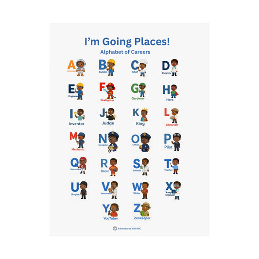 Inspirational Career Alphabet Poster, Kids Room Decor, Educational Poster, Motivational, Baby Shower Gift, Classroom Decoration